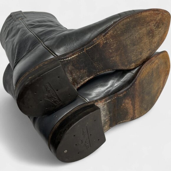 Justin Boots 7.5 E Men's Gray Leather Western Roper Riding Cowboy Work Biker - Picture 14 of 14